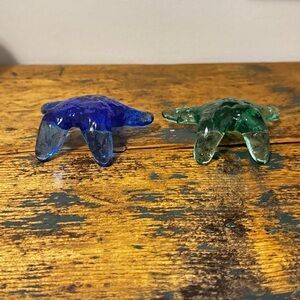 Glass Star fish Figurines - Blue and Green